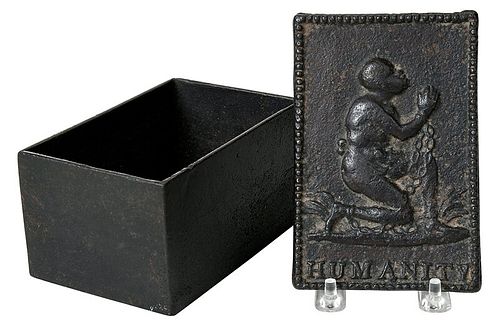 Abolitionist "Humanity" Cast Iron Tobacco Box