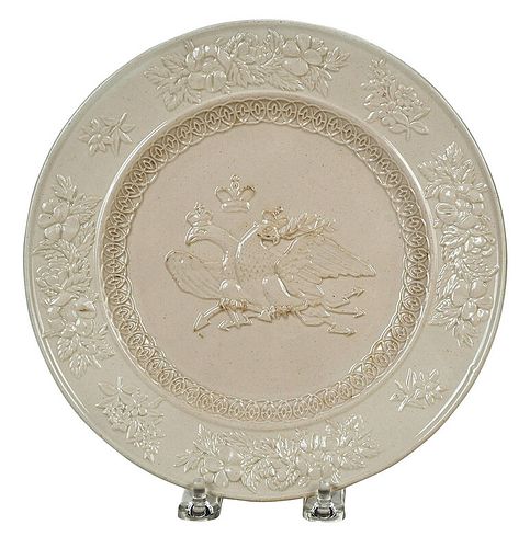 Staffordshire Creamware Plate with Eagle 