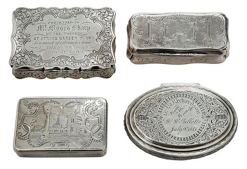 English, American and Russia Silver Boxes