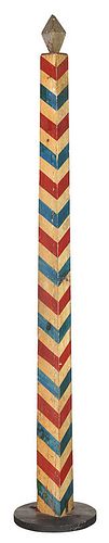 Vintage Paint Decorated Barber Pole