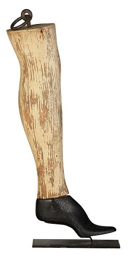 Folk Art Carved Leg Trade Sign