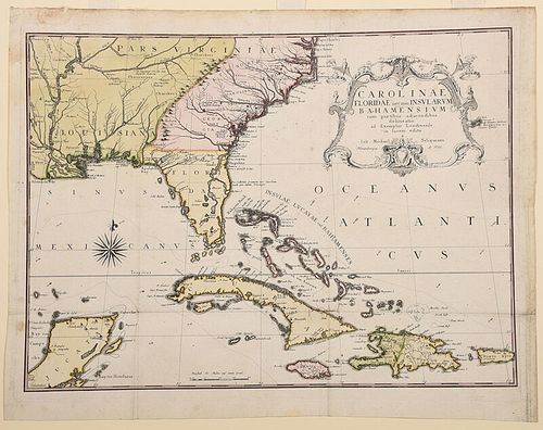 Catesby/Seligmann, Carolinae Floridae Map