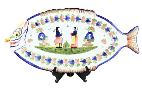 HB Quimper French Ceramic Fish Platter