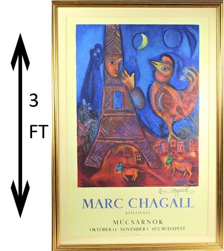 Marc Chagall (1887-1985) "Bonjour Paris" Signed