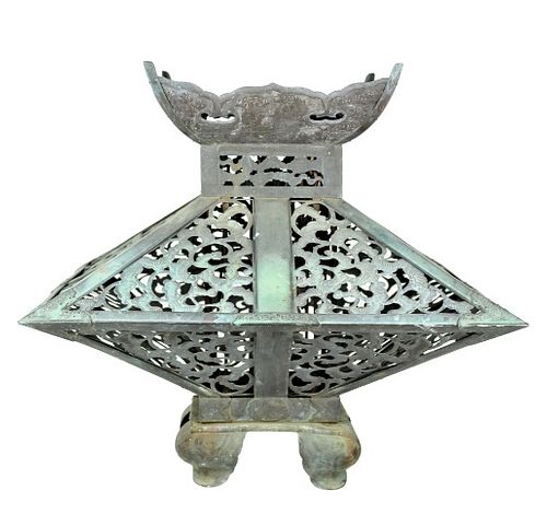 19th C Japanese Copper Temple Lantern