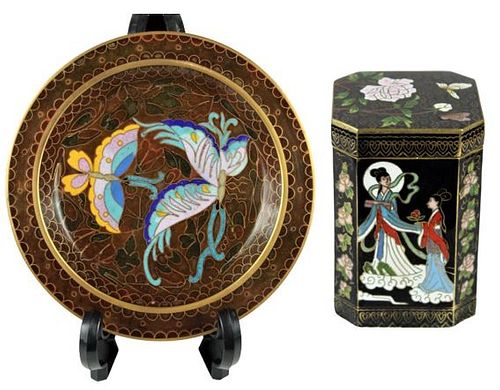Cloisonne Plate and Box