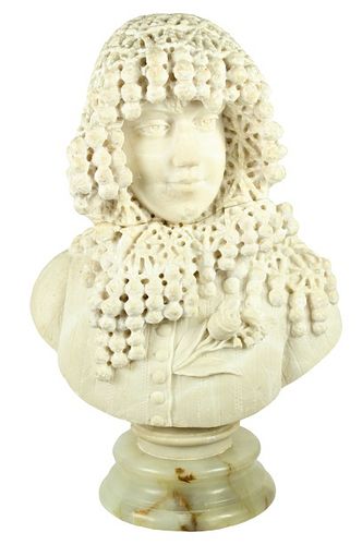 Alabaster Bust of a Young Woman