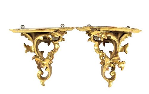 Pair of Gilt Carved Wall Corbels