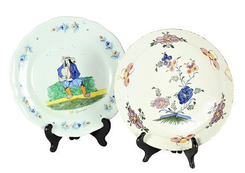 (2) Hand-painted Plates