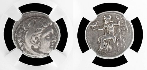 Macedonian Alexander III Silver Drachm NGC Graded