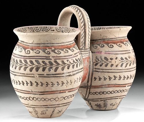 Greek Canosan Pottery Double Situla - Amazing Pigments!
