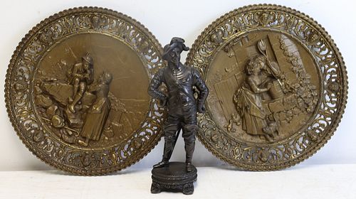 Two Gilt Metal Finely Executed Reliefs Together
