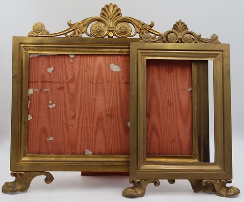(2) French Gilt Bronze Frames with Paw Feet.