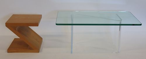 Midcentury Lucite Coffee Table Together With A Z