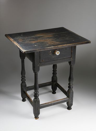 American Pine One Drawer Side Table, 18th Century
