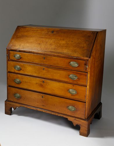 American Cherry and Birch Slant Front Desk, circa 1800