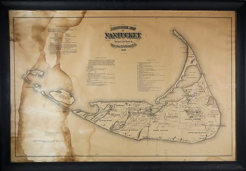 Historical Map of Nantucket Surveyed and Drawn by the Reverend F.C. Ewer, 1886