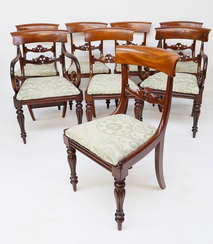 Set of Eight English Mahogany Dining Chairs, circa 1840