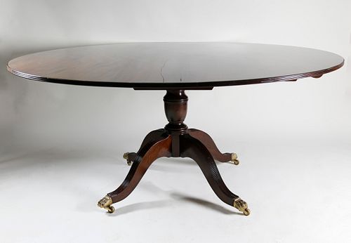 Regency Style Mahogany Pedestal Dining Table
