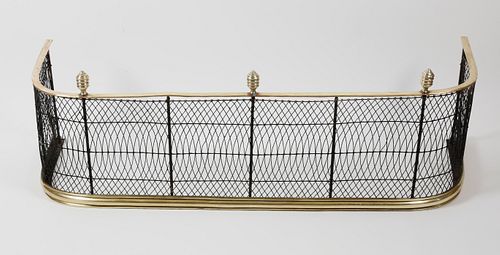 Period Brass and Wire Fireplace Fender, circa 1800