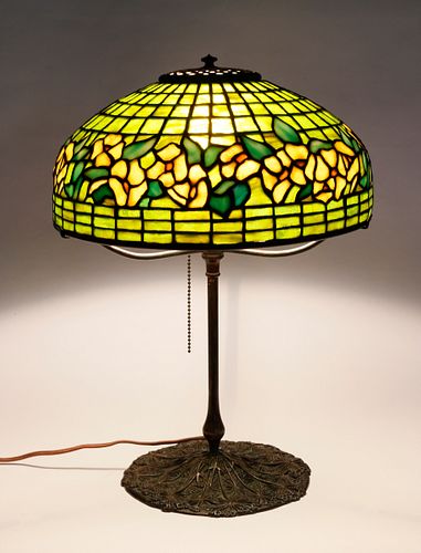 Tiffany Studios Banded Dogwood Table Lamp, circa 1910