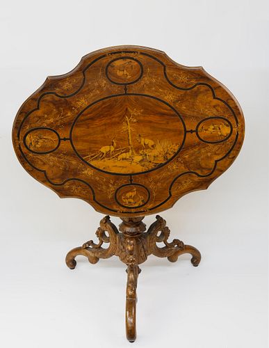 Austrian Walnut Tilt Top Side Table, circa 1870