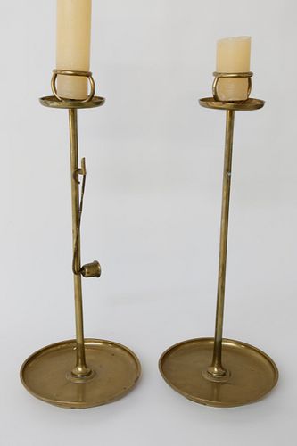 Pair of Japanese Bronze Candlesticks, 19th Century