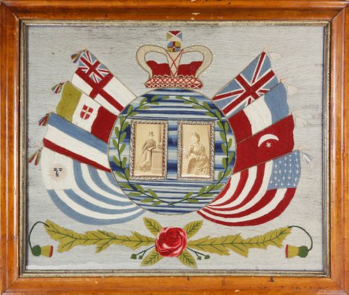British Sailor's Souvenir Woolwork, 19th Century