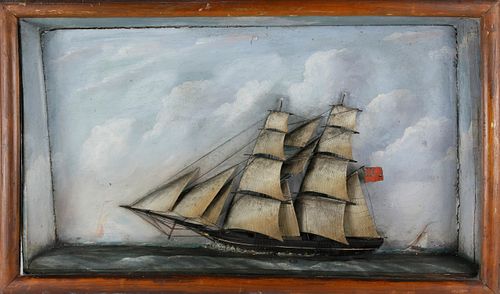 Fine British Clipper Ship Shadowbox, mid 19th Century