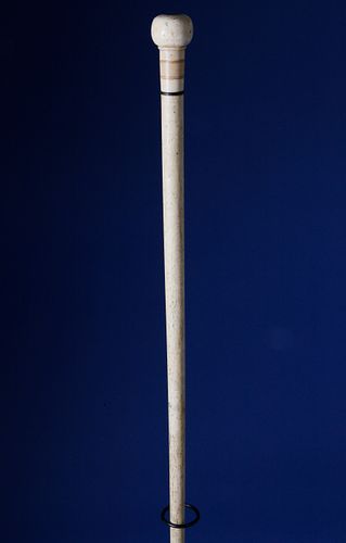 Whaler Made Whale Ivory and Whalebone Walking Stick, circa 1850