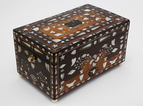 Fine Mahogany and Cherrywood Inlaid Box, circa 1850