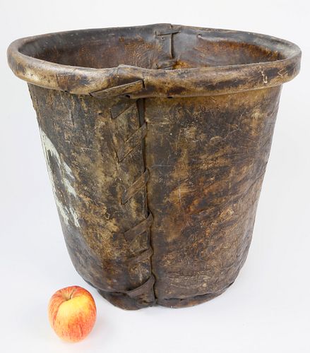 Azorean Leather Bucket, 19th Century