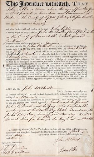 1809 Massachusetts Indenture Document