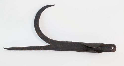 Large Wrought Iron Blubber Gaff Hook, circa 1840