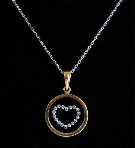 18K Yellow Gold Diamond Pendant Necklace