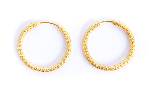 Pair, 14K Yellow Gold Infinity Loop Earrings