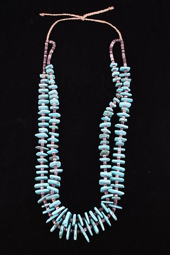 Navajo Cripple Creek Turquoise & Heishi Necklace