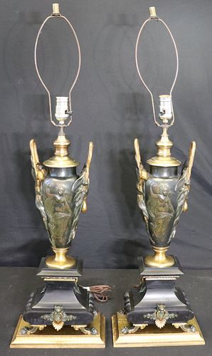 Fine Quality Pair Of Patinated And Gilt Bronze