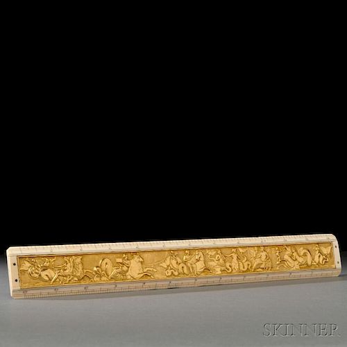 Twelve-inch 22kt Gold and Bone Ruler