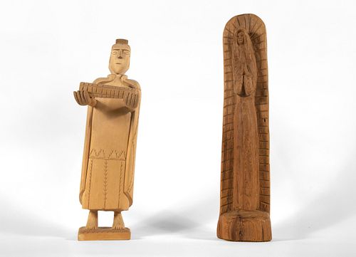 Cordova, New Mexico, Two Carved Figures