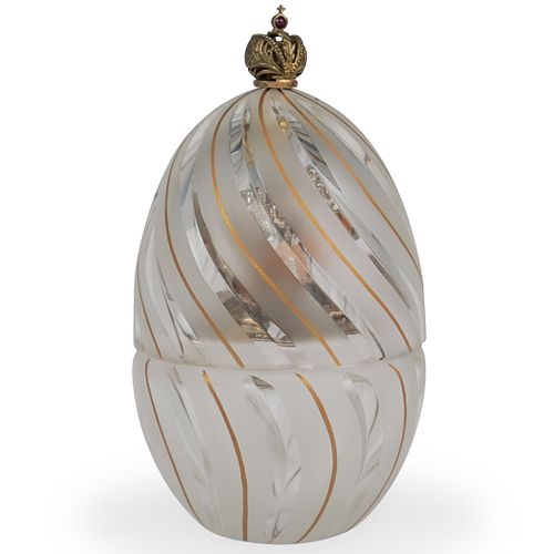 Theo Faberge Coral Crystal Egg