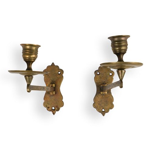 Wall Mounted Brass Candle Stick Holders