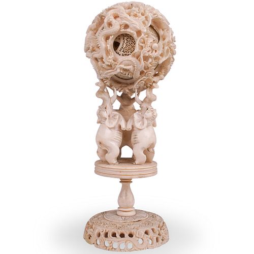 Antique Chinese Carved Bone Puzzle Ball