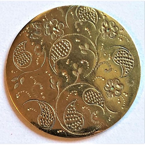 ALL OVER PAISLEY PATTERN GILDED 18TH C. COPPER BUTTON
