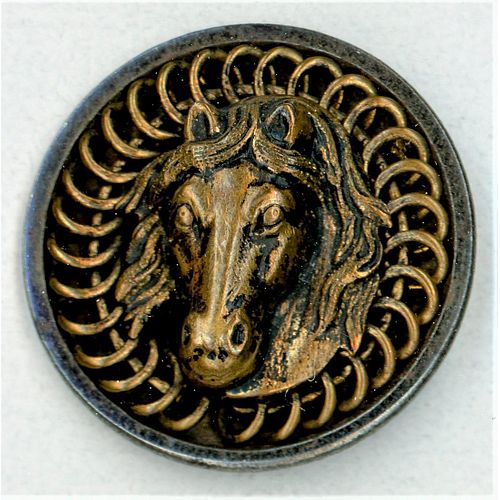 A DIVISION 1 STEEL CUP HORSE HEAD BUTTON