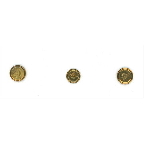 THREE DIVISION ONE BRASS JACKSONIAN BUTTONS