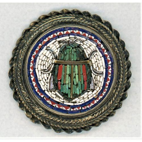 ONE DIV. 1 SCARCE AND BEAUTIFUL MOSAIC SCARAB BUTTON