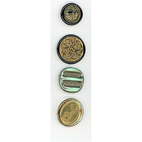 A GROUP OF DIVISION 4 ENGLISH BIMINI GLASS BUTTONS