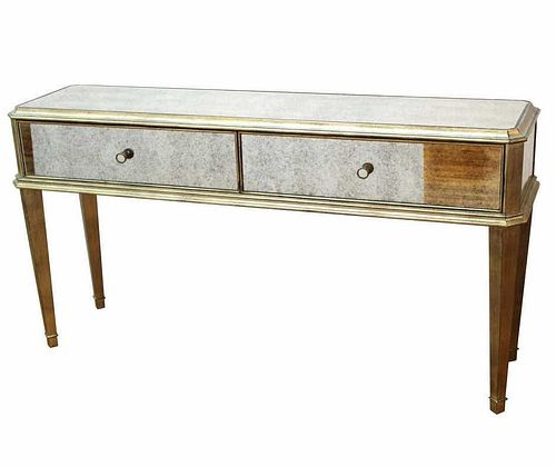 Hollywood Regency Mirrored Console Table