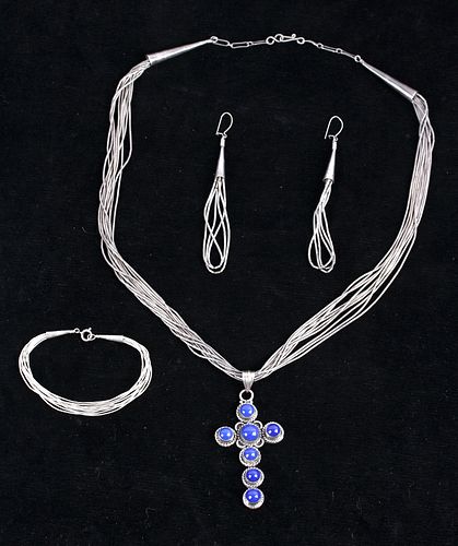 Navajo Lapis Lazuli & Silver Jewelry Set